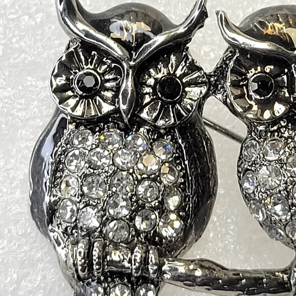 Two Owls Brooch Pin - Picture 9 of 11